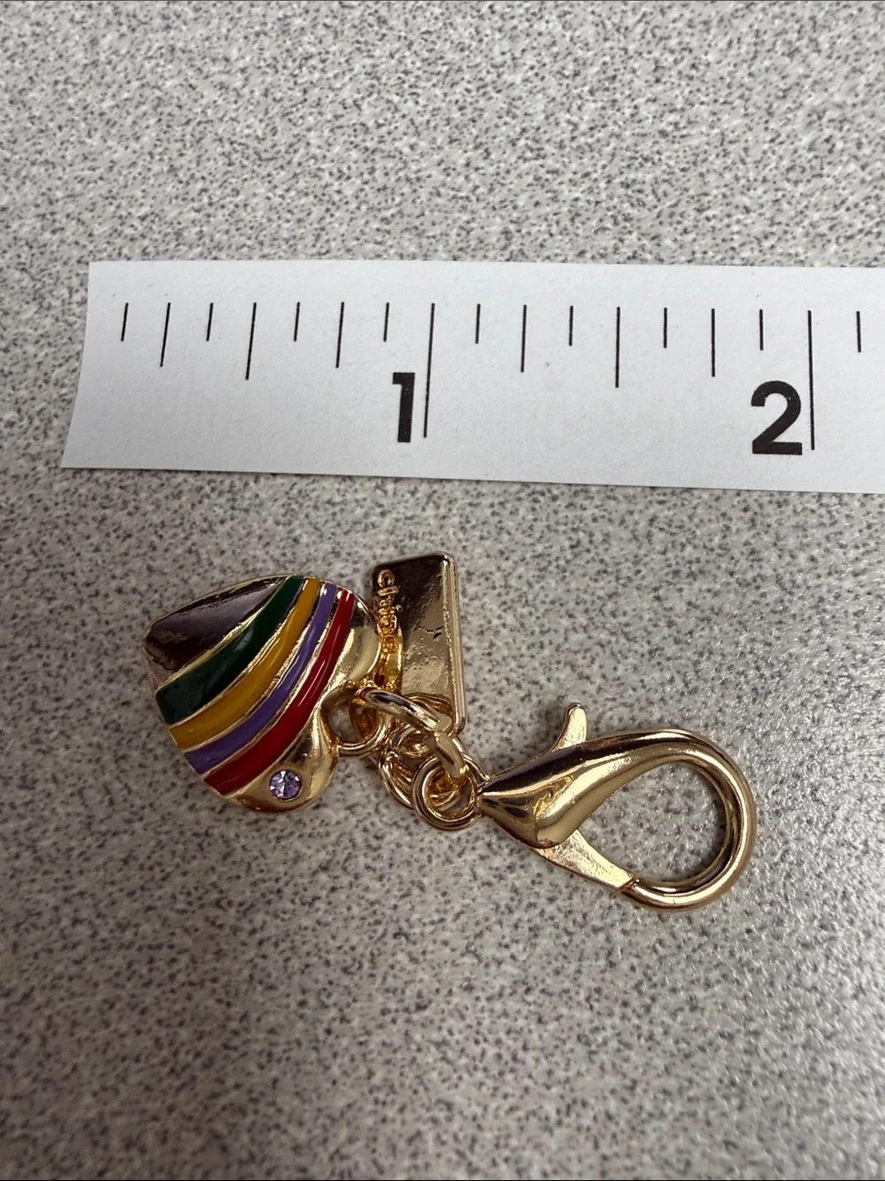 Coach Gold-Tone Multicolor Enamel Bag Charm